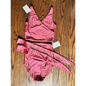 NWT Baiia Swimsuit (Wrapsuit or Bikini), Reversible Wine-Toned, Size 6